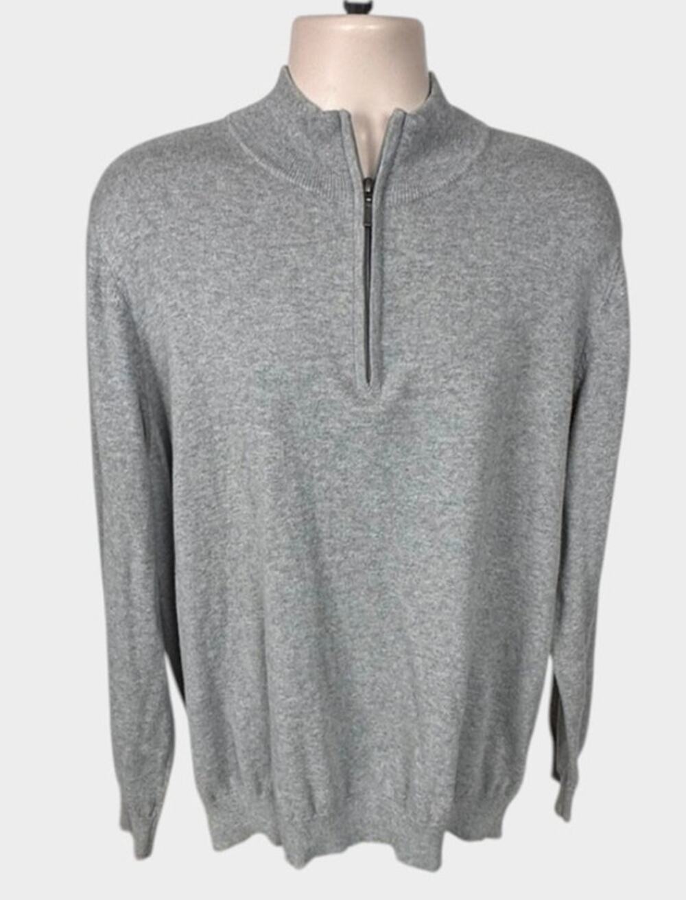 L.L. Bean Mens XL Gray Quarter Zip Sweater